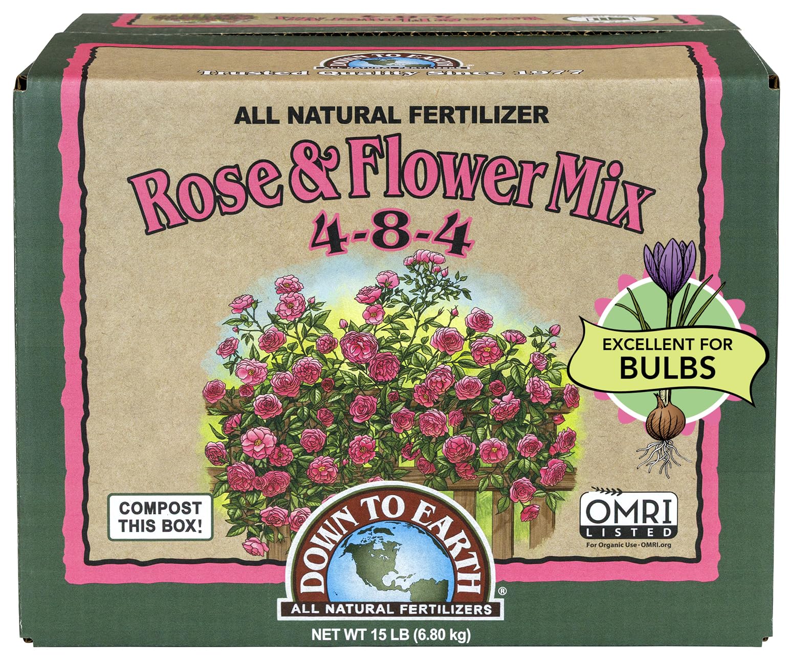 Down To Earth Rose & Flower Mix bag for prolific blooms and strong root support.