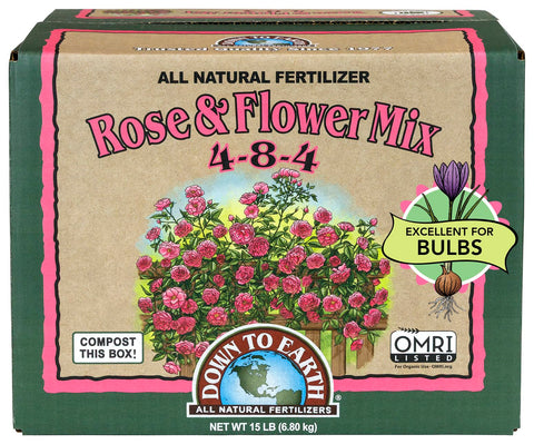 Down To Earth Rose & Flower Mix bag for prolific blooms and strong root support.