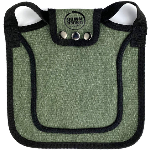 DOWN UNDER OUTDOORS shoulder cover provides feather safety during wear.