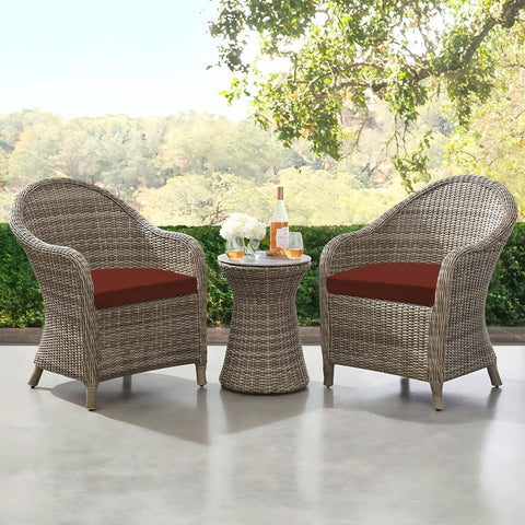 Downluxe durable fabric resists stains and UV exposure for outdoor use.