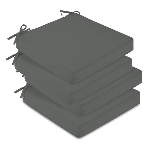 Downluxe four-pack chair cushions in box for convenient storage and delivery.