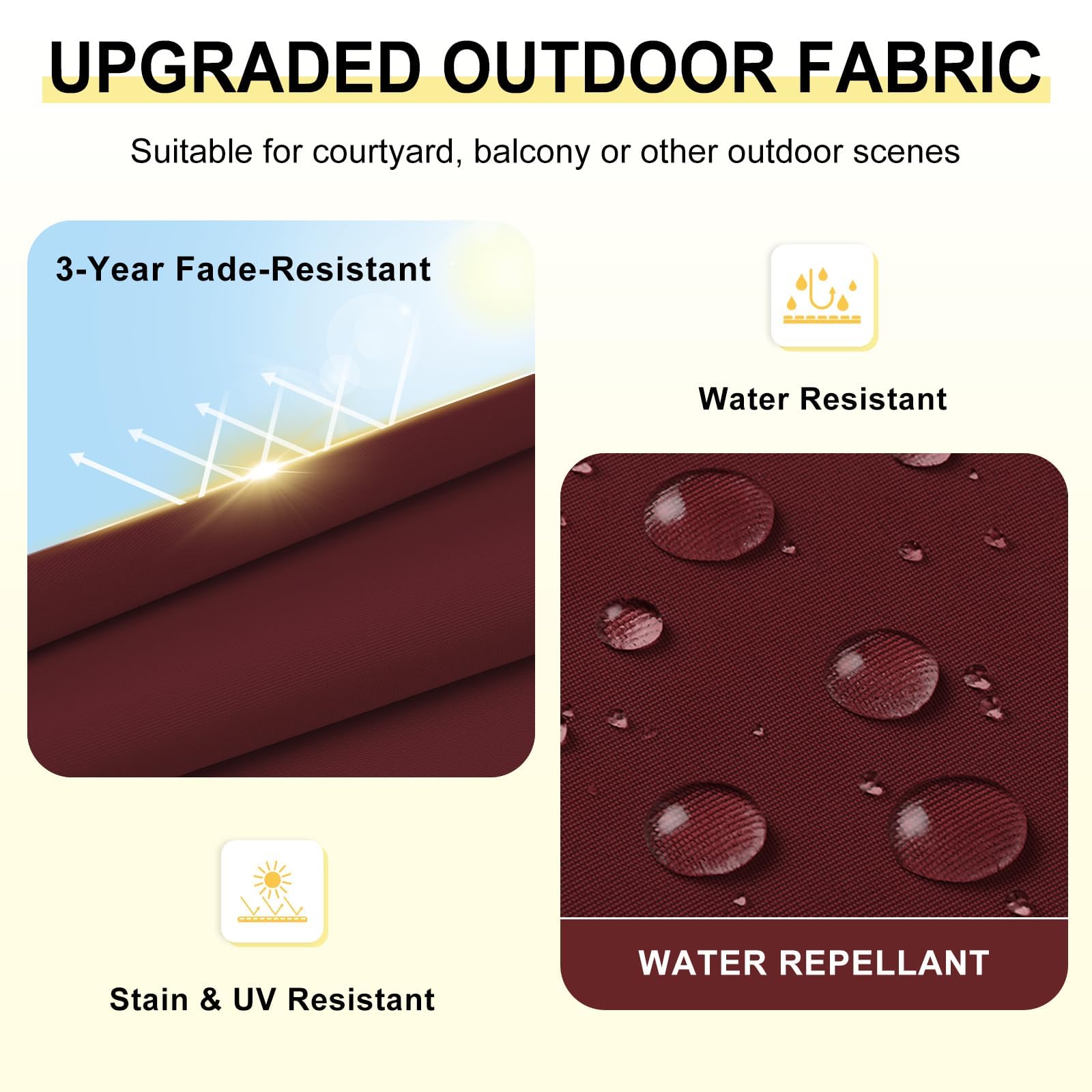 Downluxe high-density foam cushioning provides soft support for extended seating.
