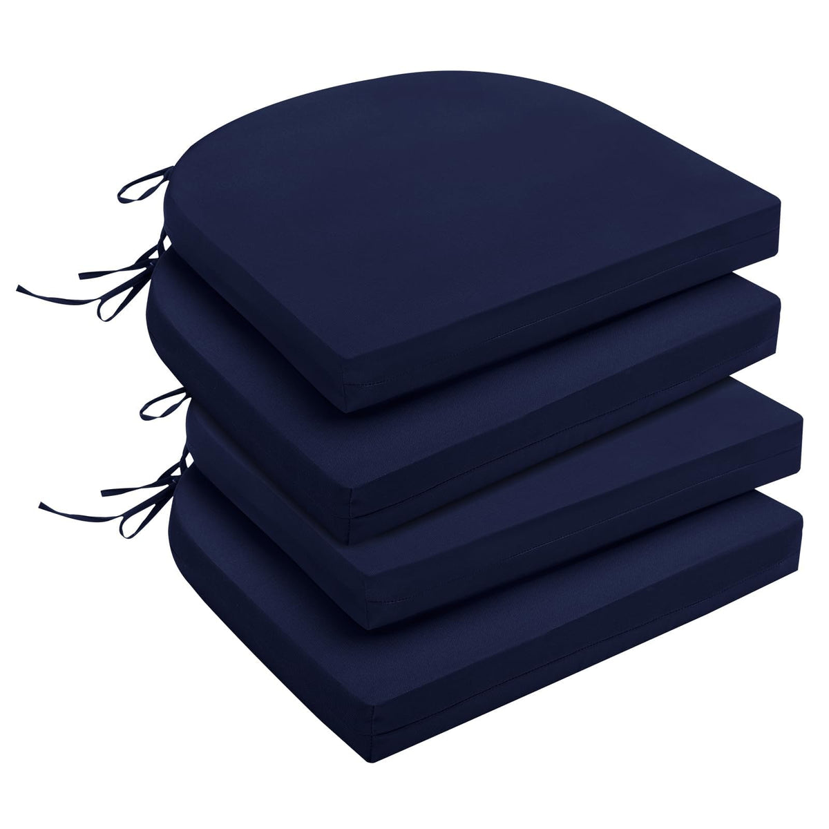 Downluxe outdoor chair cushions set of 4 navy provide comfortable patio seating.