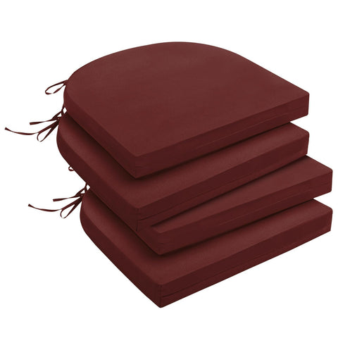 Downluxe outdoor chair cushions set of four on patio chairs for added plush comfort.
