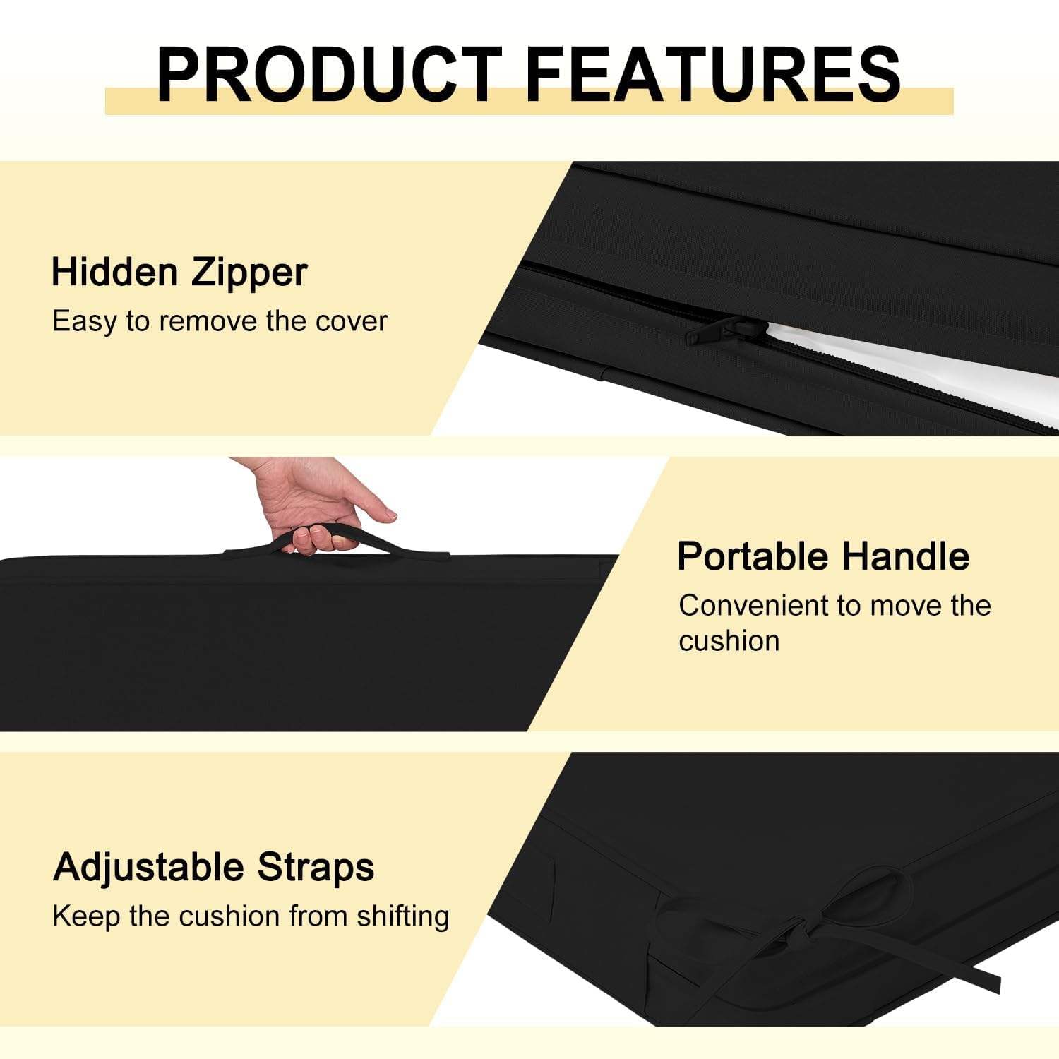 Downluxe three-layer waterproof fabric protects the foam from moisture.