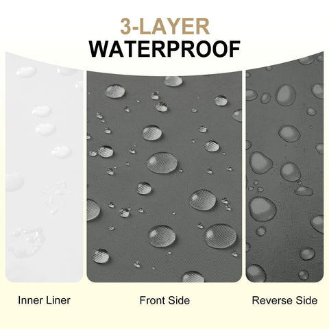 Downluxe waterproof oxford fabric layer keeps cushions dry outdoors.