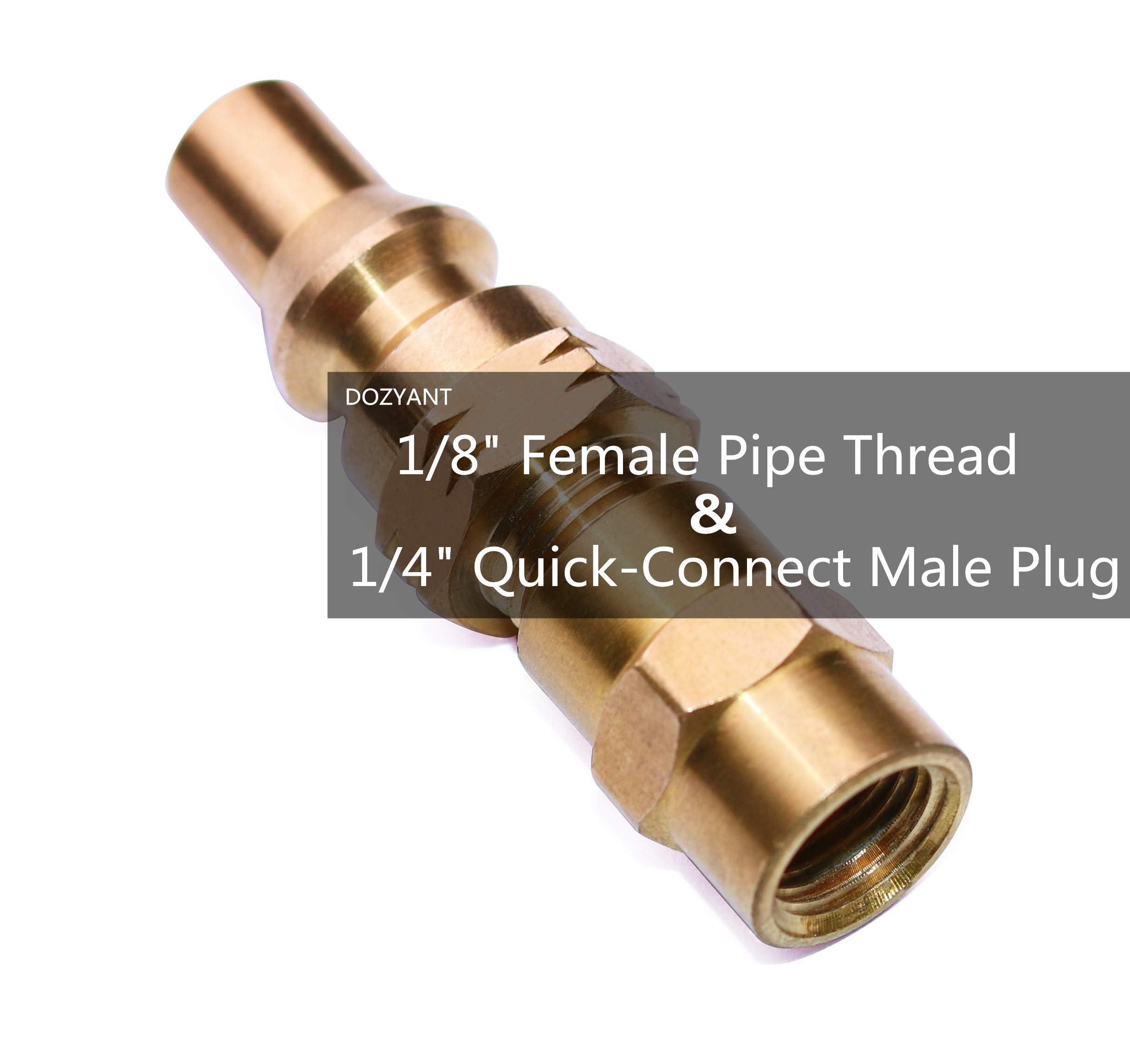 DOZYANT 1-8 inch female to 1-4 inch male quick connect plug for LP conversion