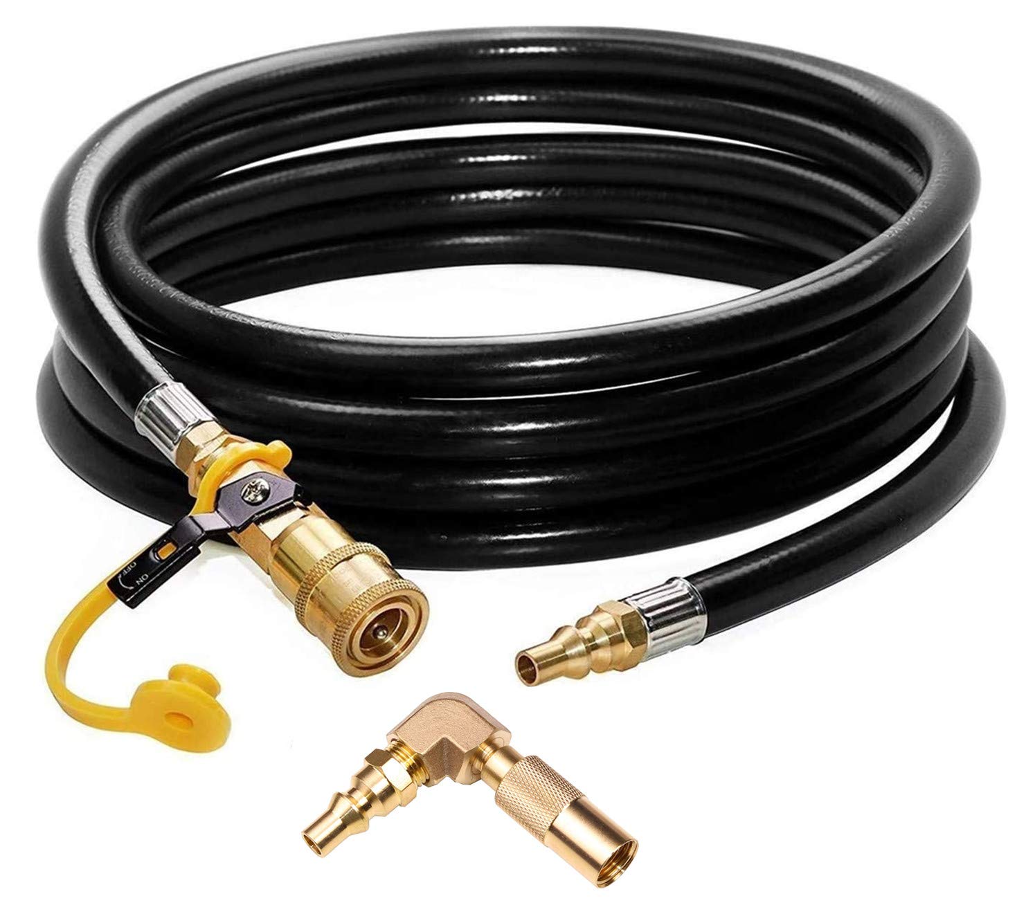 DOZYANT 12ft rv propane hose with elbow fitting for easy outdoor cooking