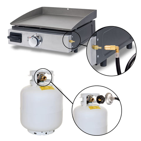 DOZYANT 20 lb tank connection supports extended grilling sessions for backyard cooks.