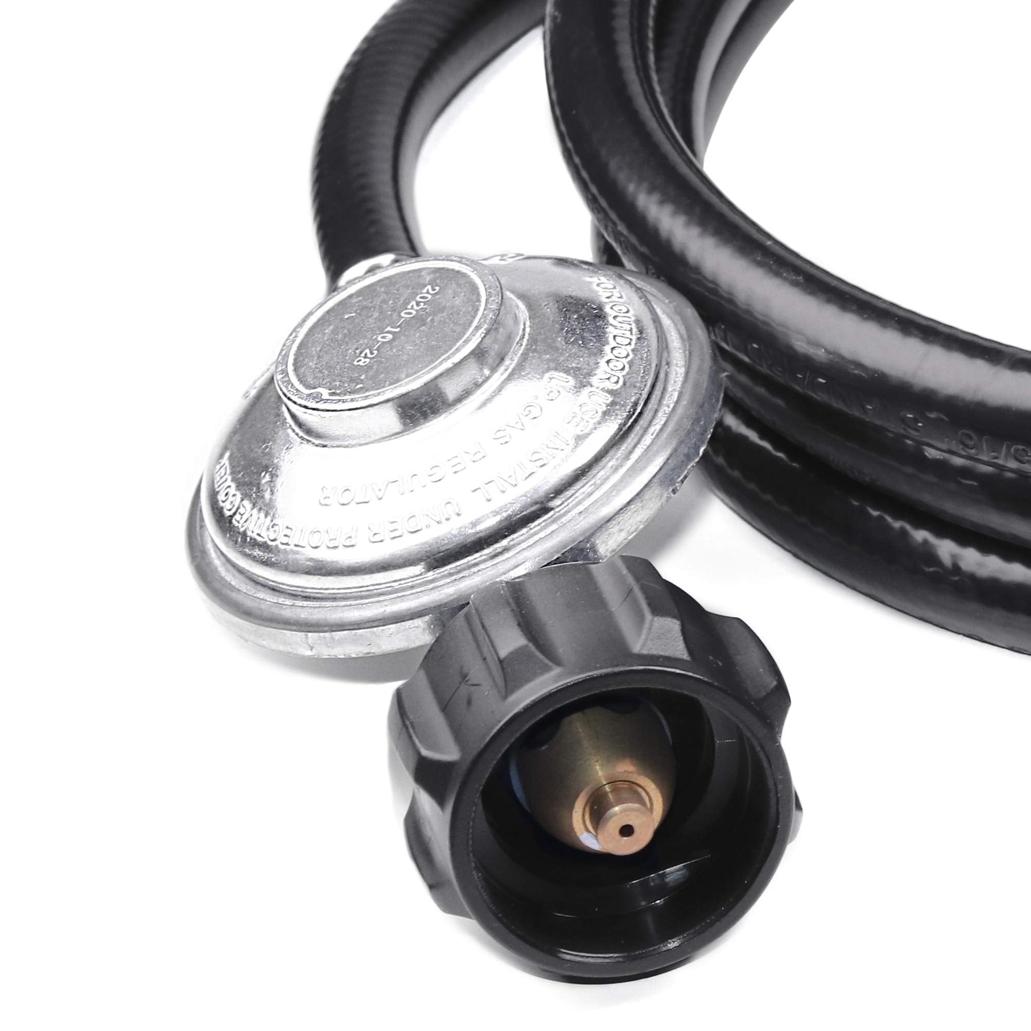 3/8-inch female flare nut detail for wide compatibility.