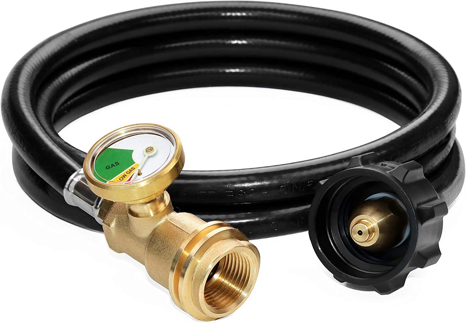 DOZYANT 5ft propane hose with gauge enables easy readings during outdoor grilling