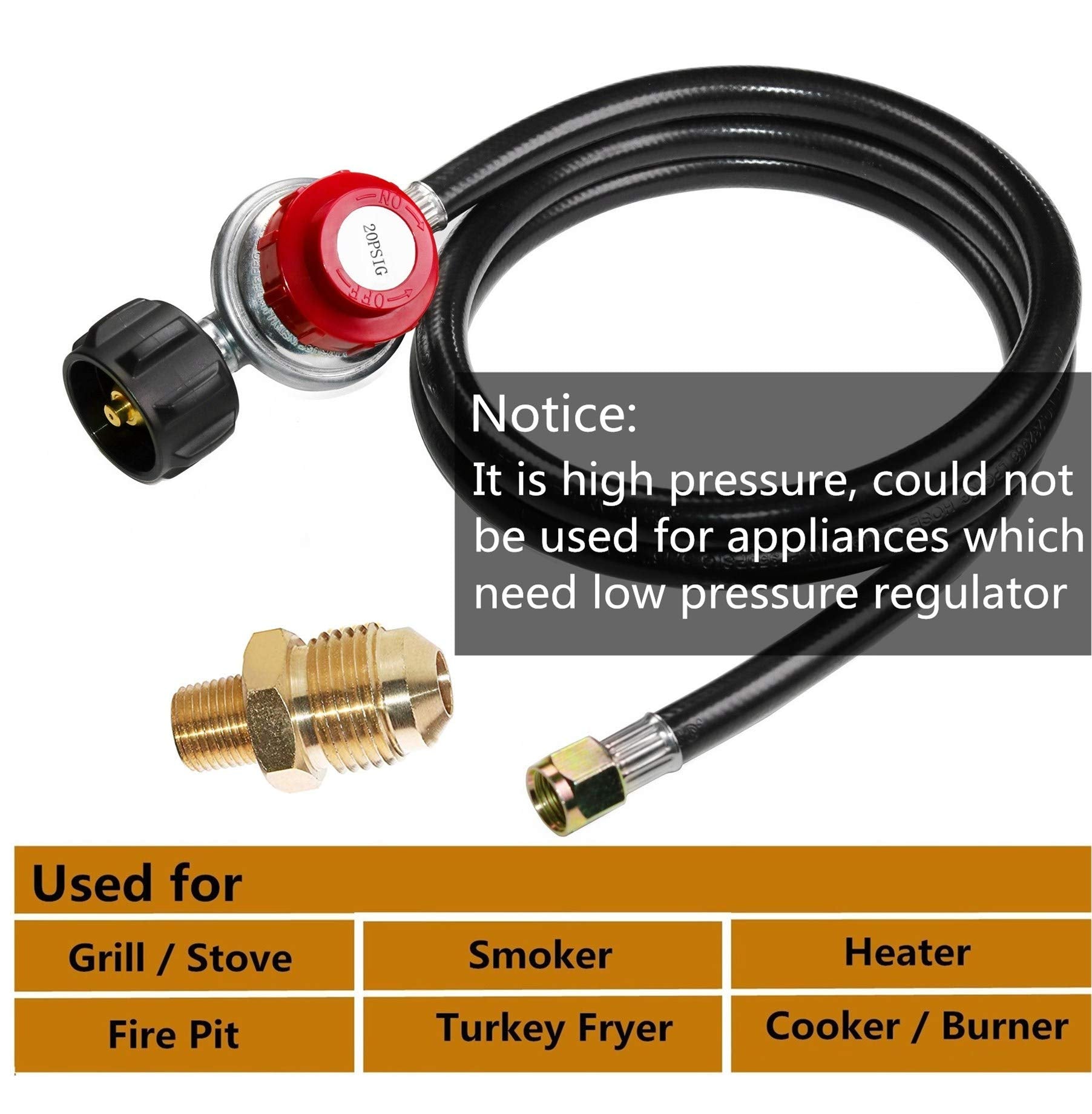 DOZYANT 5ft propane hose for flexible, safe outdoor cooking.