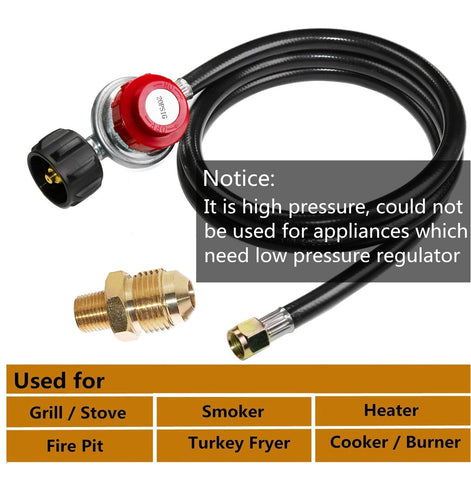 DOZYANT 5ft propane hose for flexible, safe outdoor cooking.
