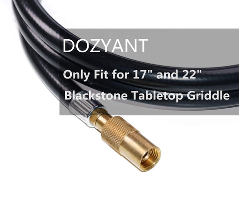 DOZYANT 6ft regulator hose ready for use with large propane tanks.