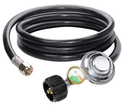 DOZYANT propane regulator hose with gauge for safe, easy grilling connections.