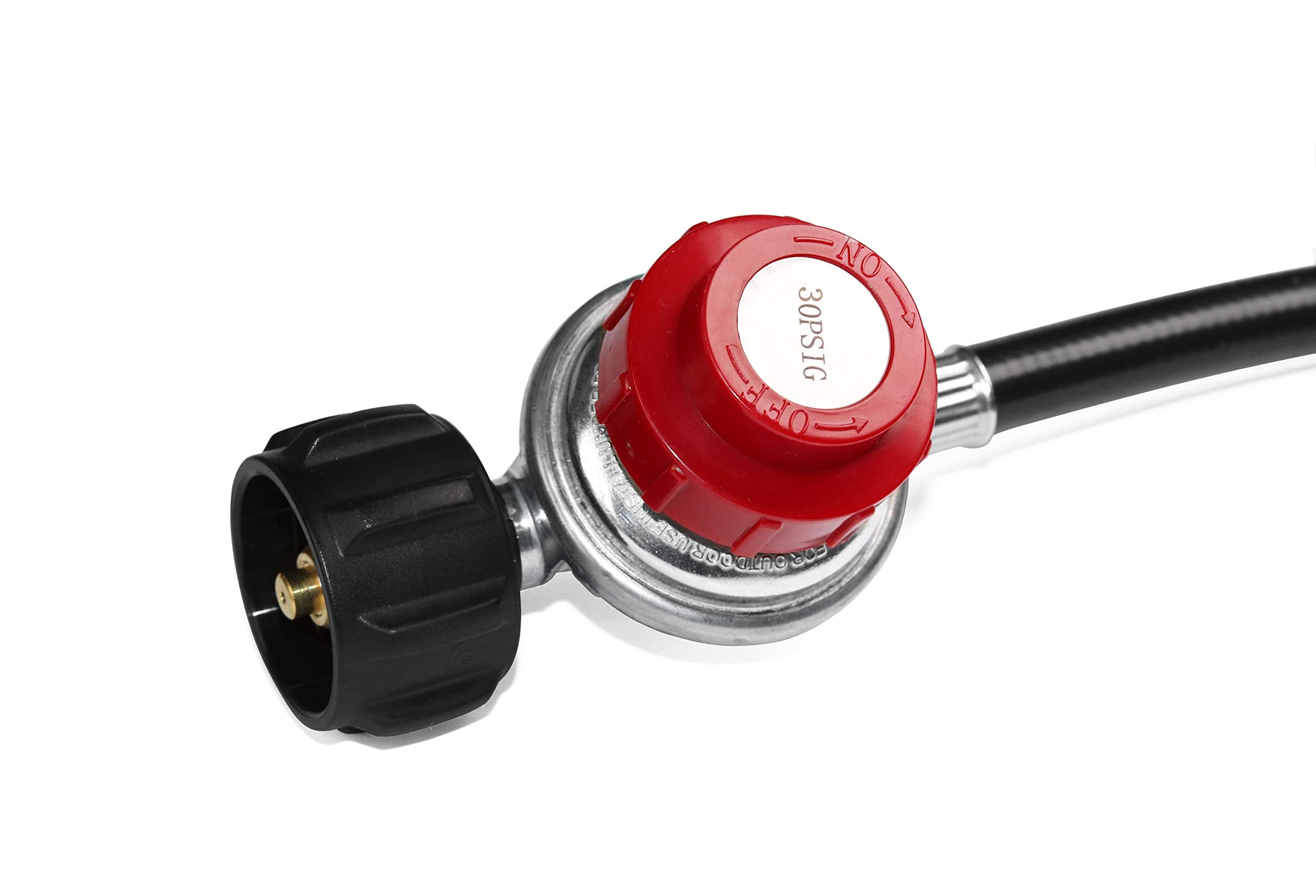 DOZYANT brass regulator hose assembly provides durable, airtight propane connections.