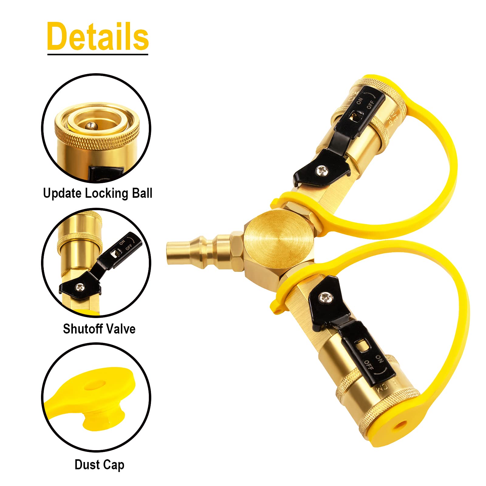DOZYANT dust-cap protection on female ends keeps connections clean while traveling