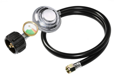 DOZYANT gauge-enabled regulator hose with tank gauge for safe grilling
