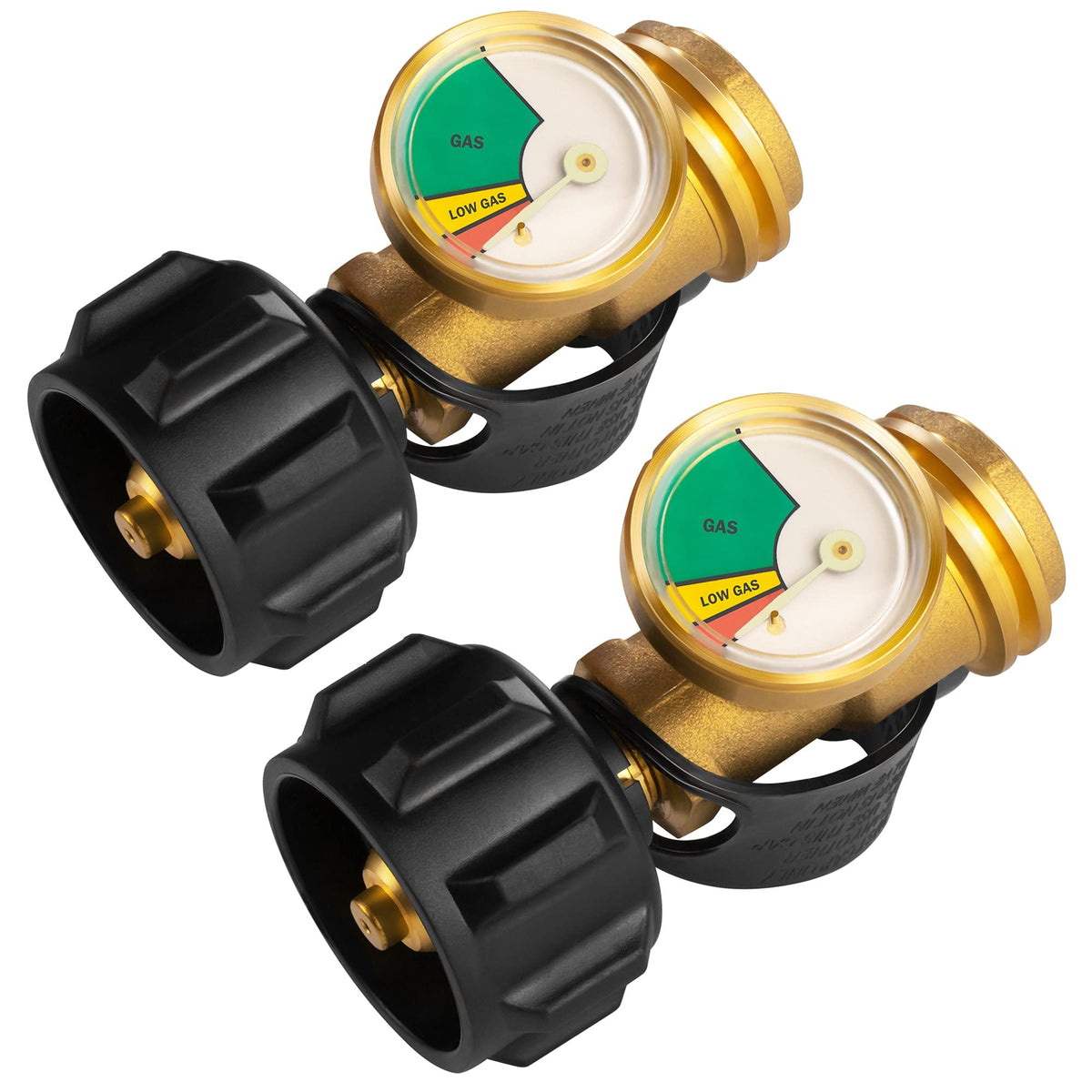 DOZYANT propane tank gauge 2-pack on a tank for easy fuel level checks.