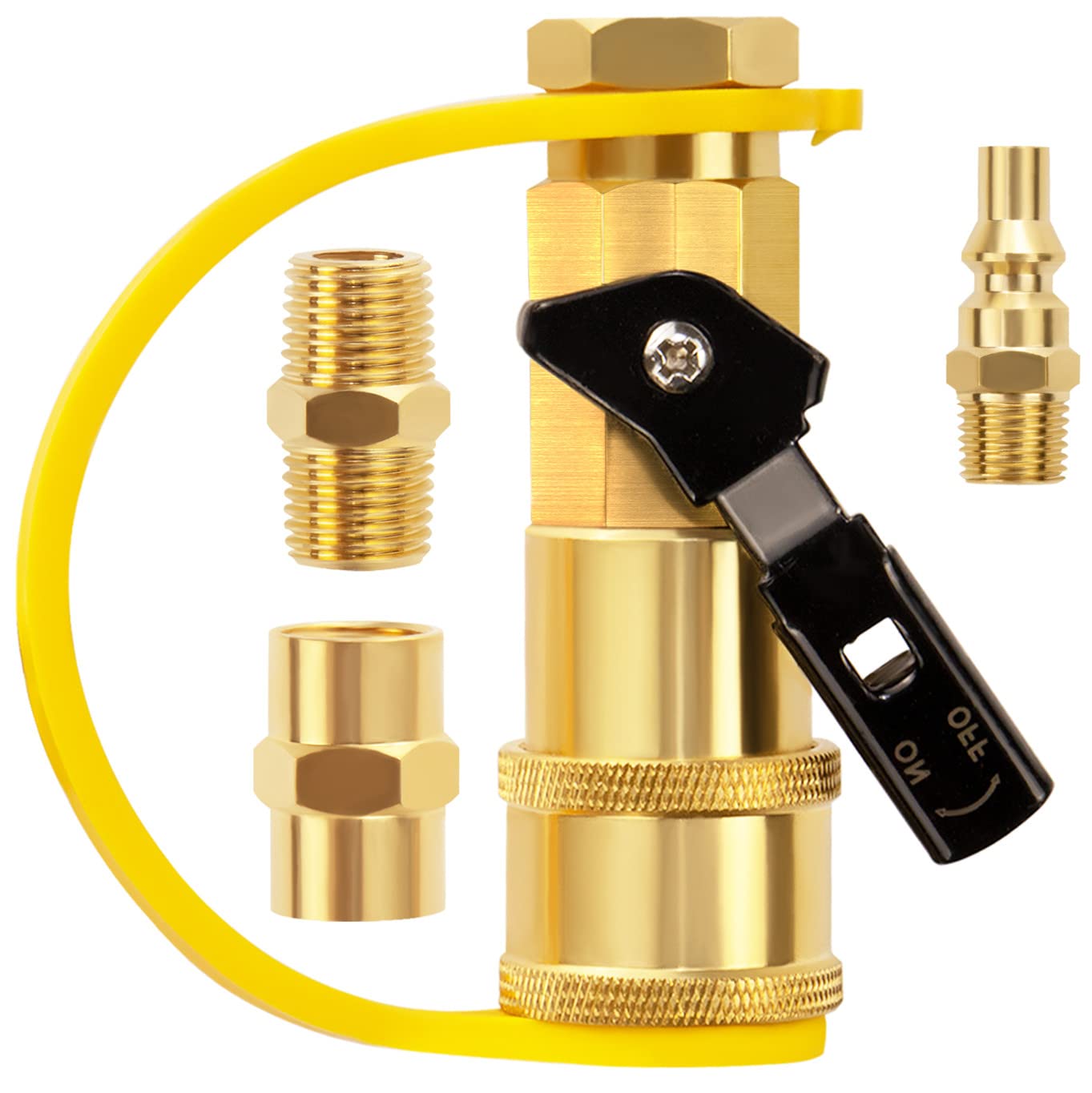 DOZYANT RV propane quick-connect shutoff valve for safe gas flow on the go