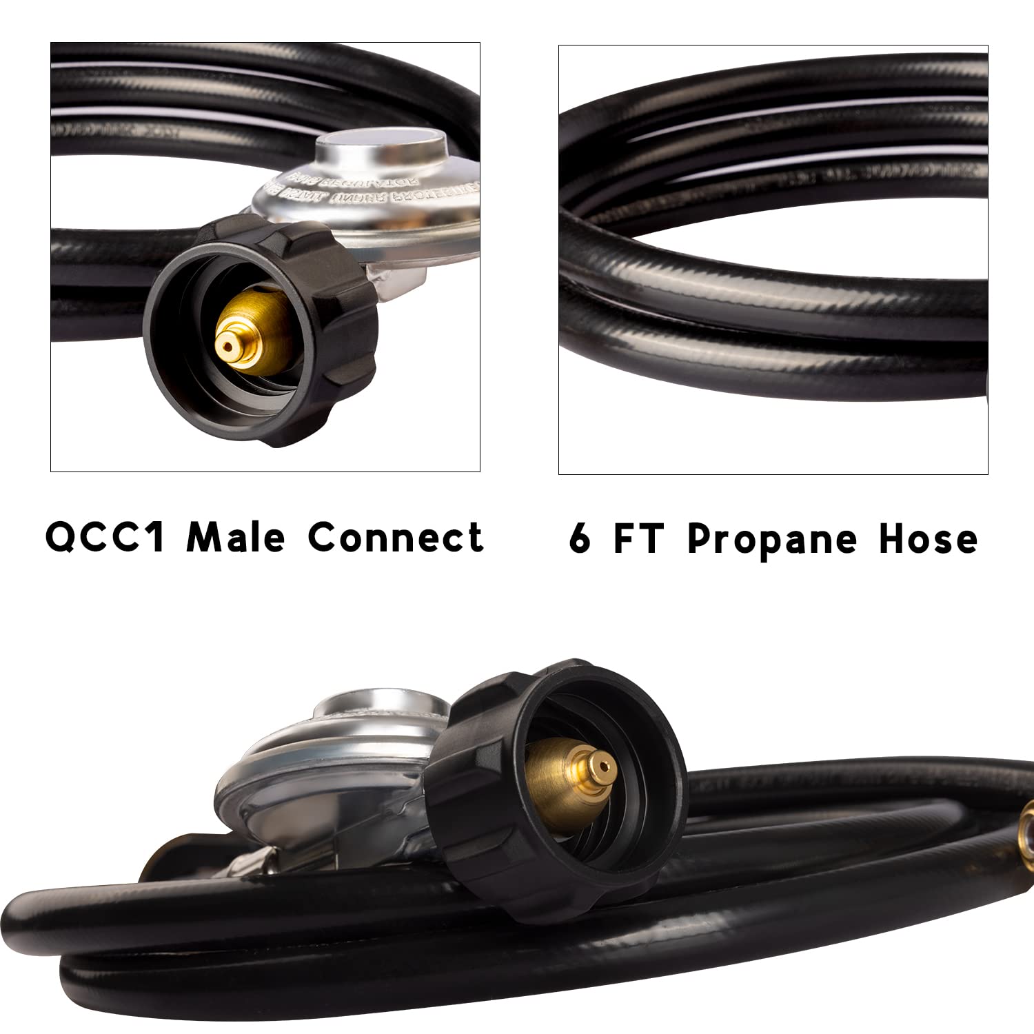 DOZYANT safe gas connection for Blackstone griddles using elbow adapter.
