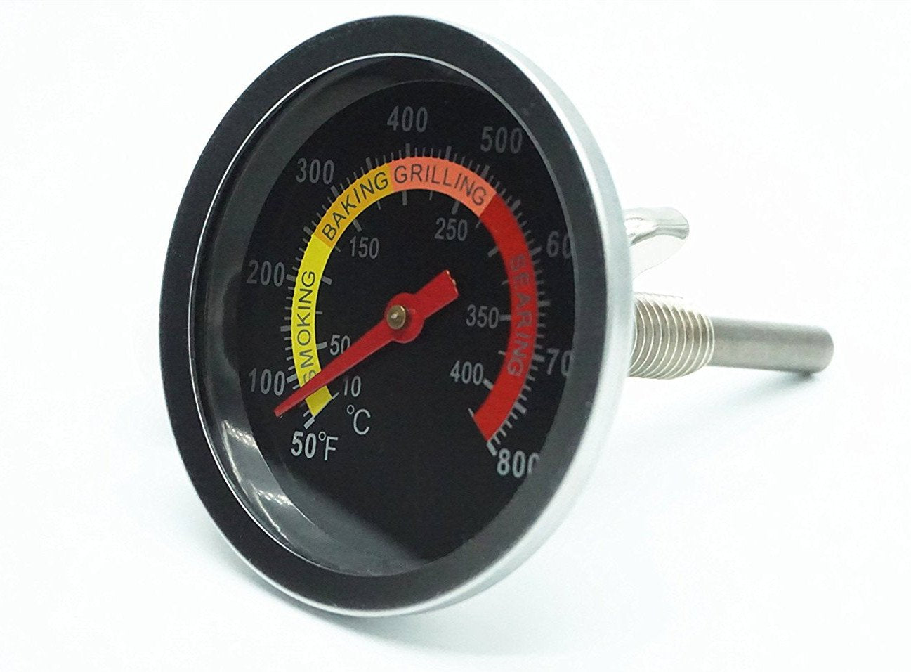 DOZYANT stainless steel case protects the gauge and withstands outdoor grilling.