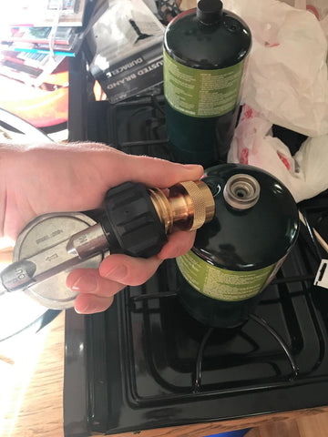 Camping setup with DOZYANT Steak Saver ready for outdoor grilling