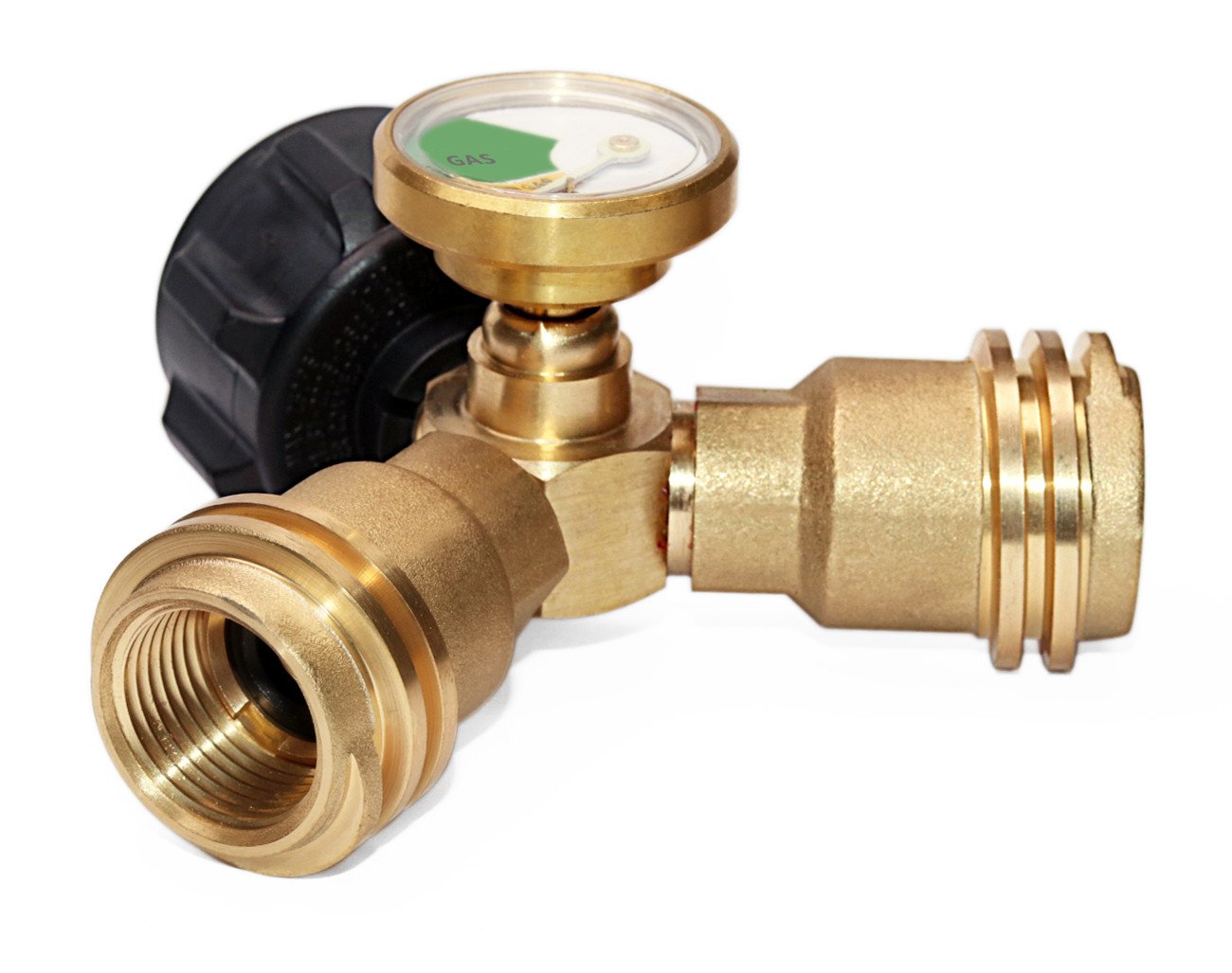 DOZYANT two-way LP gas adapter connects two regulators to one tank
