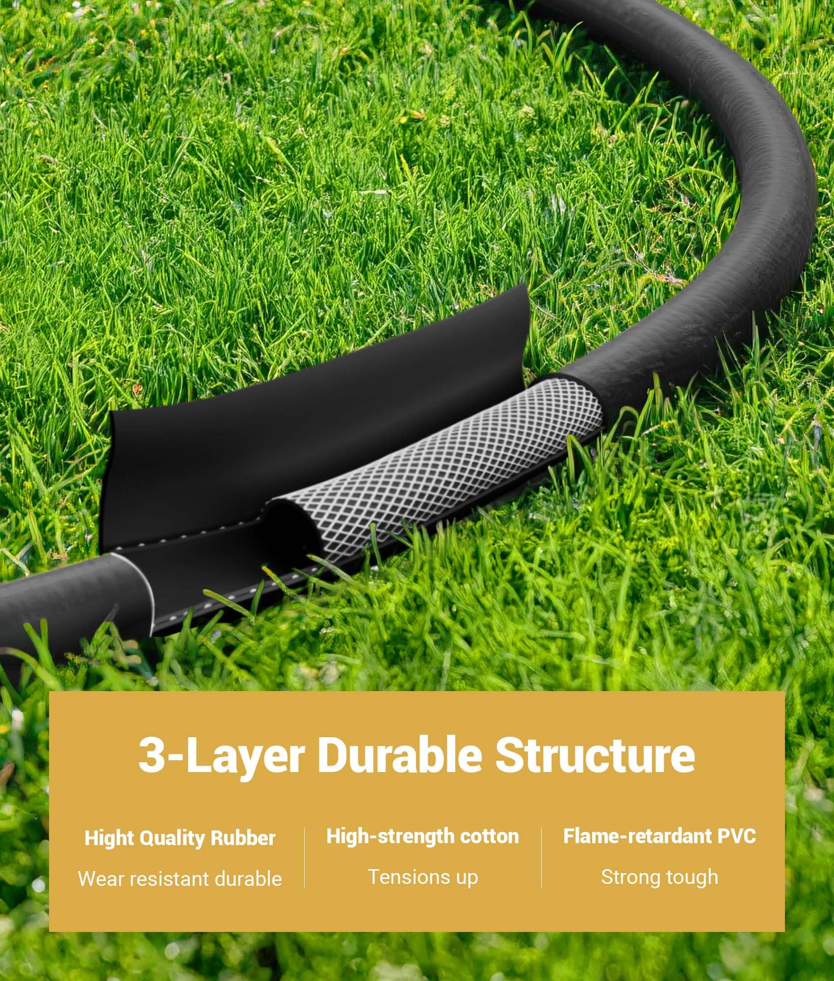 DPB hose constructed with rubber and nylon mesh for durability