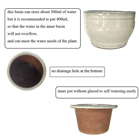 Dphagesy inner pot without glaze enhances moisture control for violets