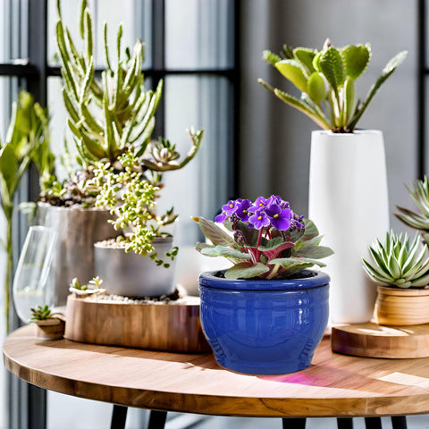 Dphagesy African Violet pot on windowsill demonstrates light-friendly placement.