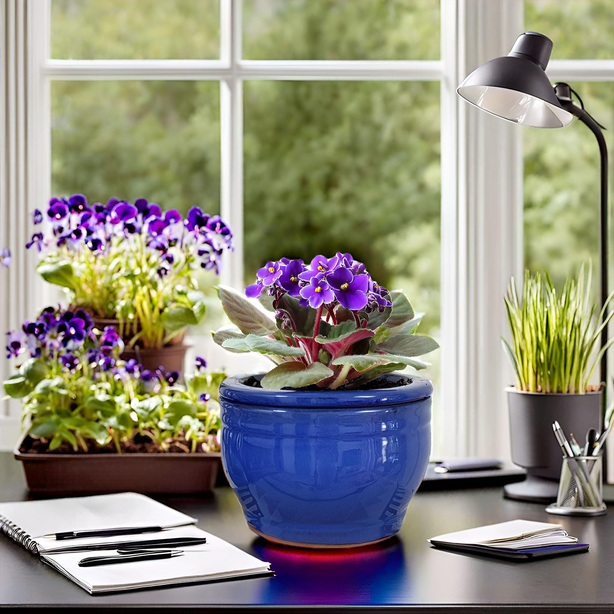 Dphagesy African Violet pot outer pot dimensions 6in top by 4in height.