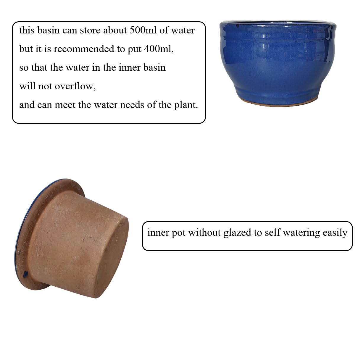 Dphagesy African Violet pot outer-pot water storage feature enhances convenience without leaks.