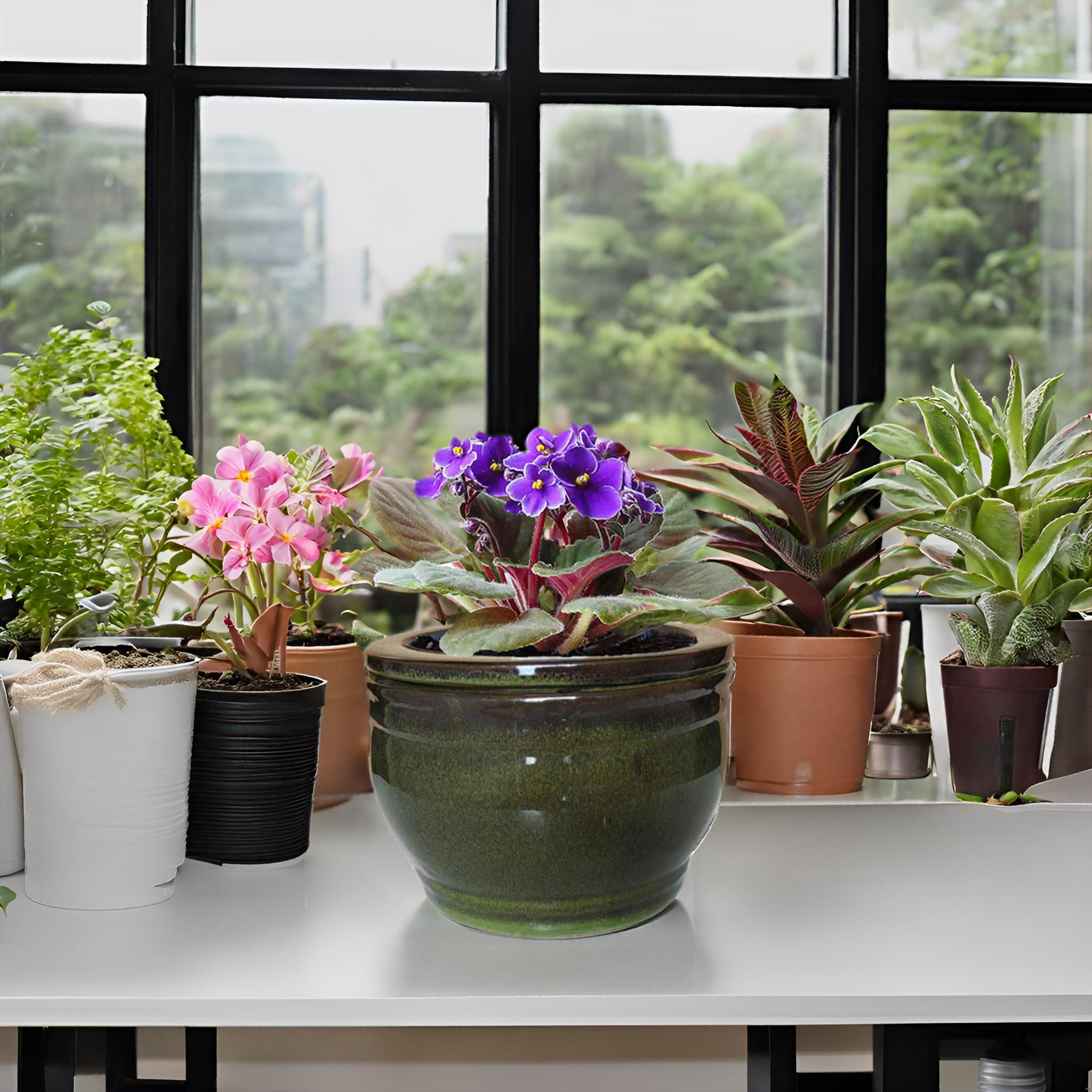 Dphagesy gift-ready violet pot for plant lovers.