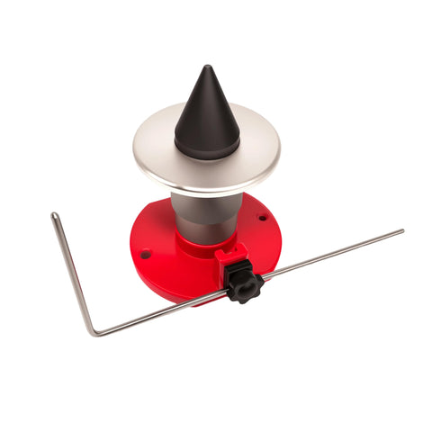 DPHXF magnetic wall-mount blade balancer in red securely holds blades for easy balancing