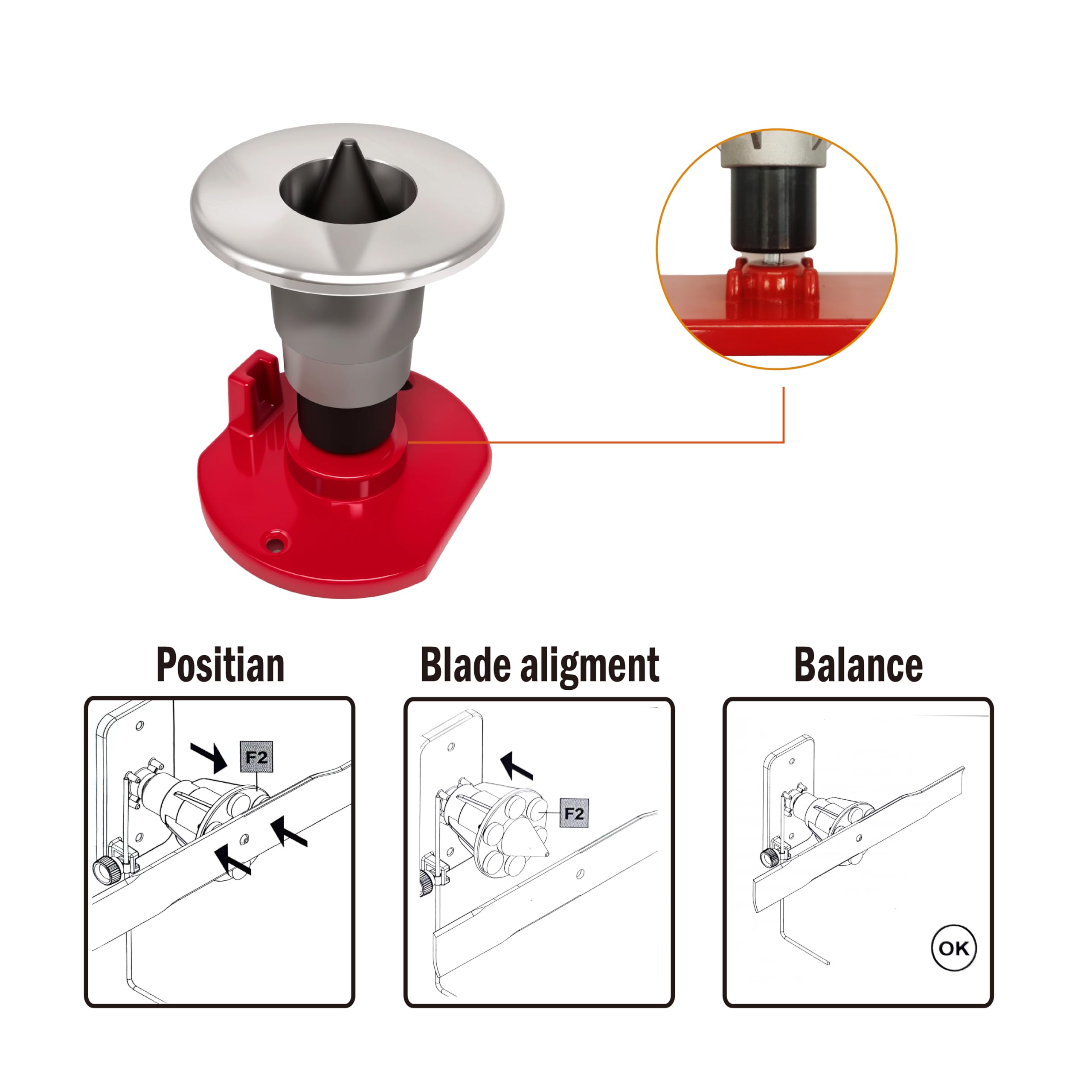 DPHXF universal blade-balancer compatibility fits most residential mower blades