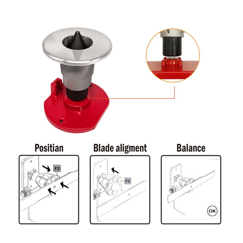 DPHXF universal blade-balancer compatibility fits most residential mower blades