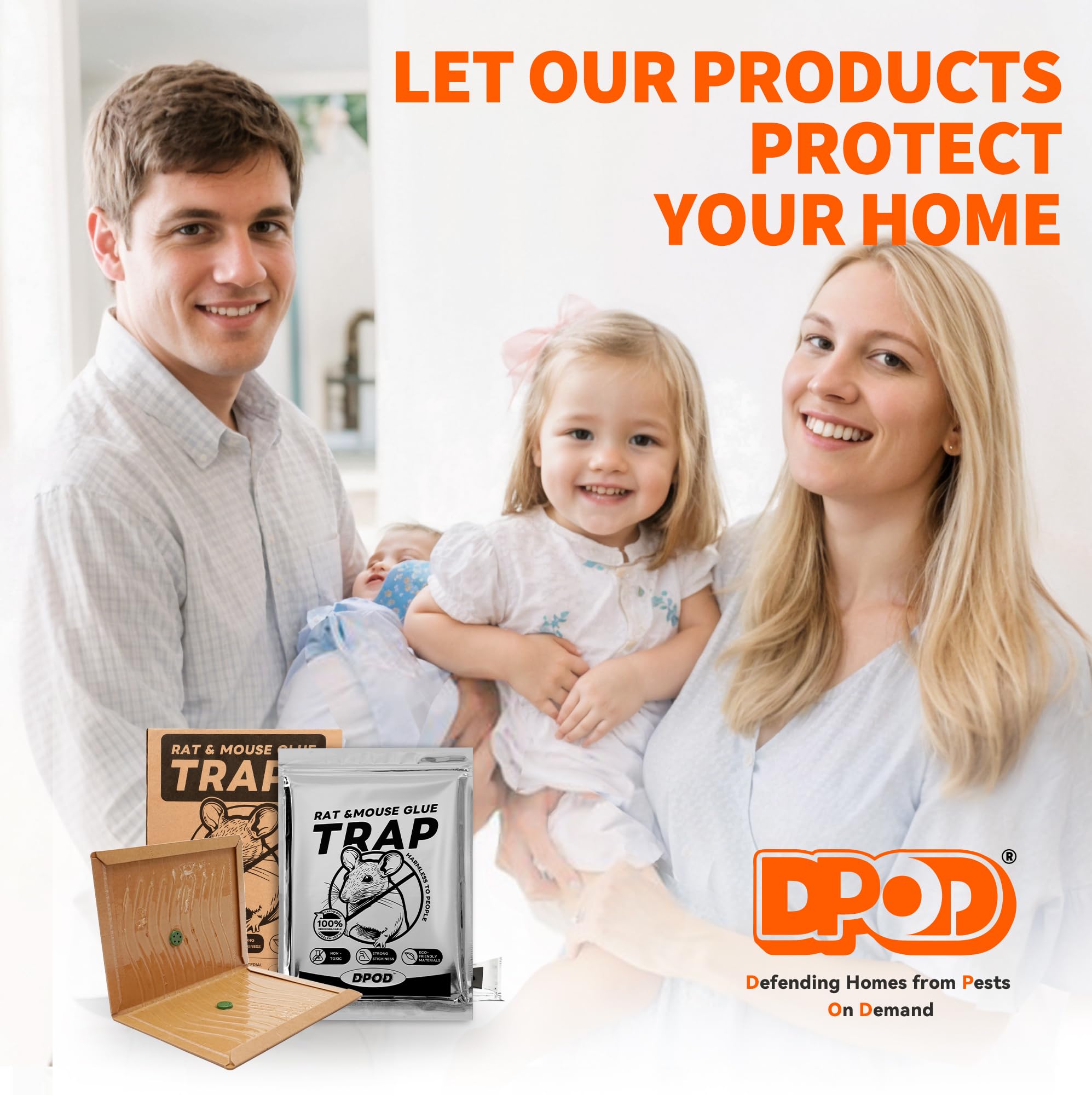 DPOD glue mouse traps indoor pack6 eco-friendly design reduces waste and clutter.