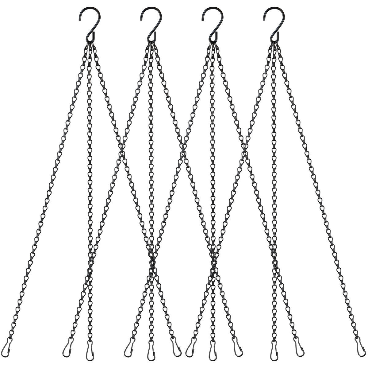 Dpyrrhic 18-inch hanging chain with hooks supports planters and bird feeders.