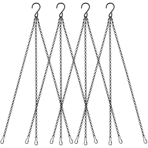Dpyrrhic 18-inch hanging chain with hooks supports planters and bird feeders.