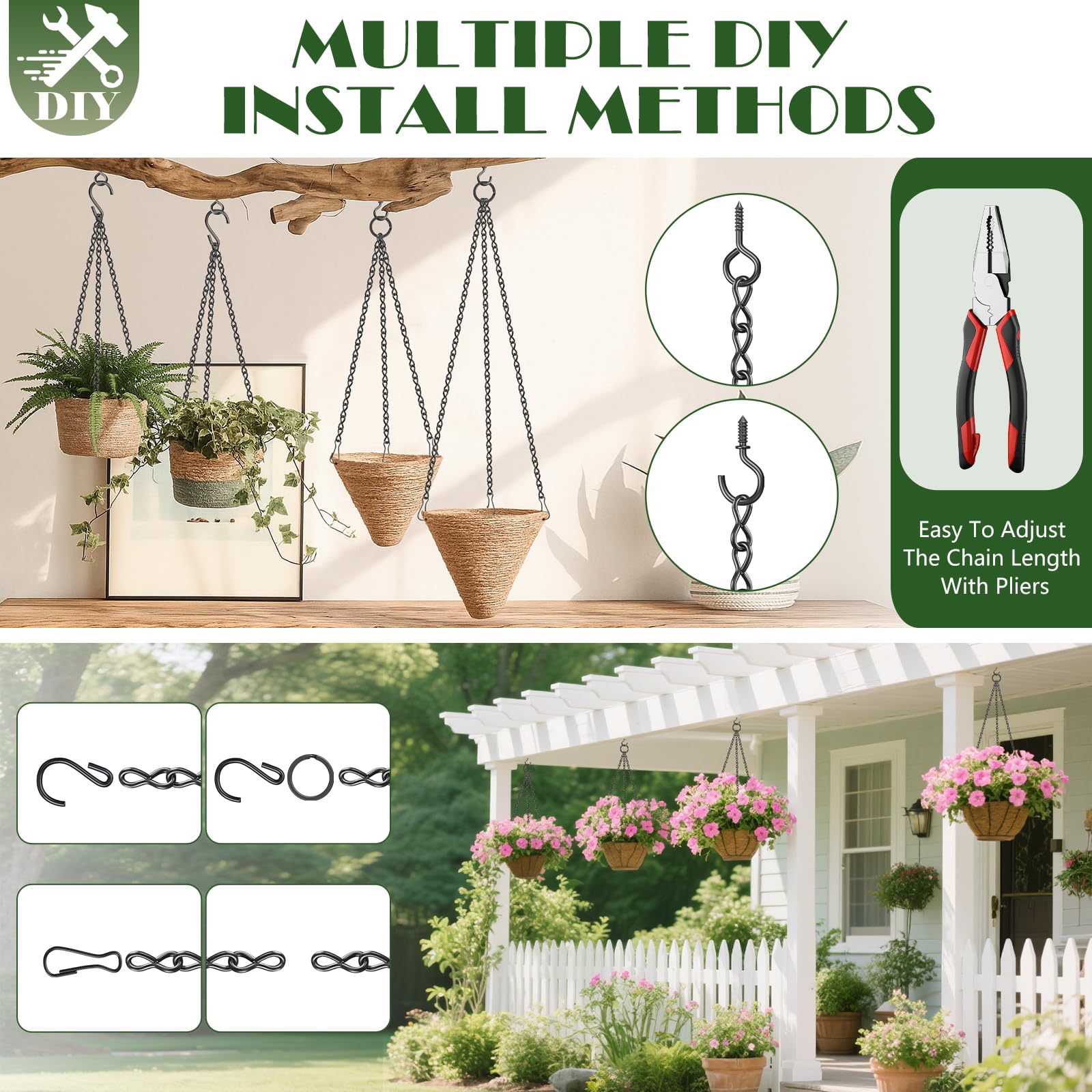 Dpyrrhic adjustable hanging chain simplifies installation and length customization