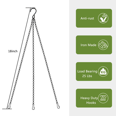 Dpyrrhic adjustable-length chain for easy height customization.