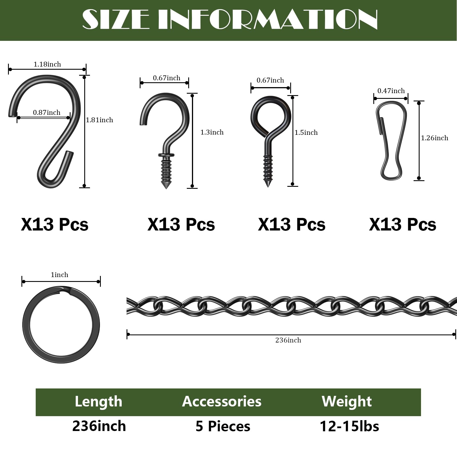 Dpyrrhic hanging chain metal black emphasizes durable iron for long lasting garden decor