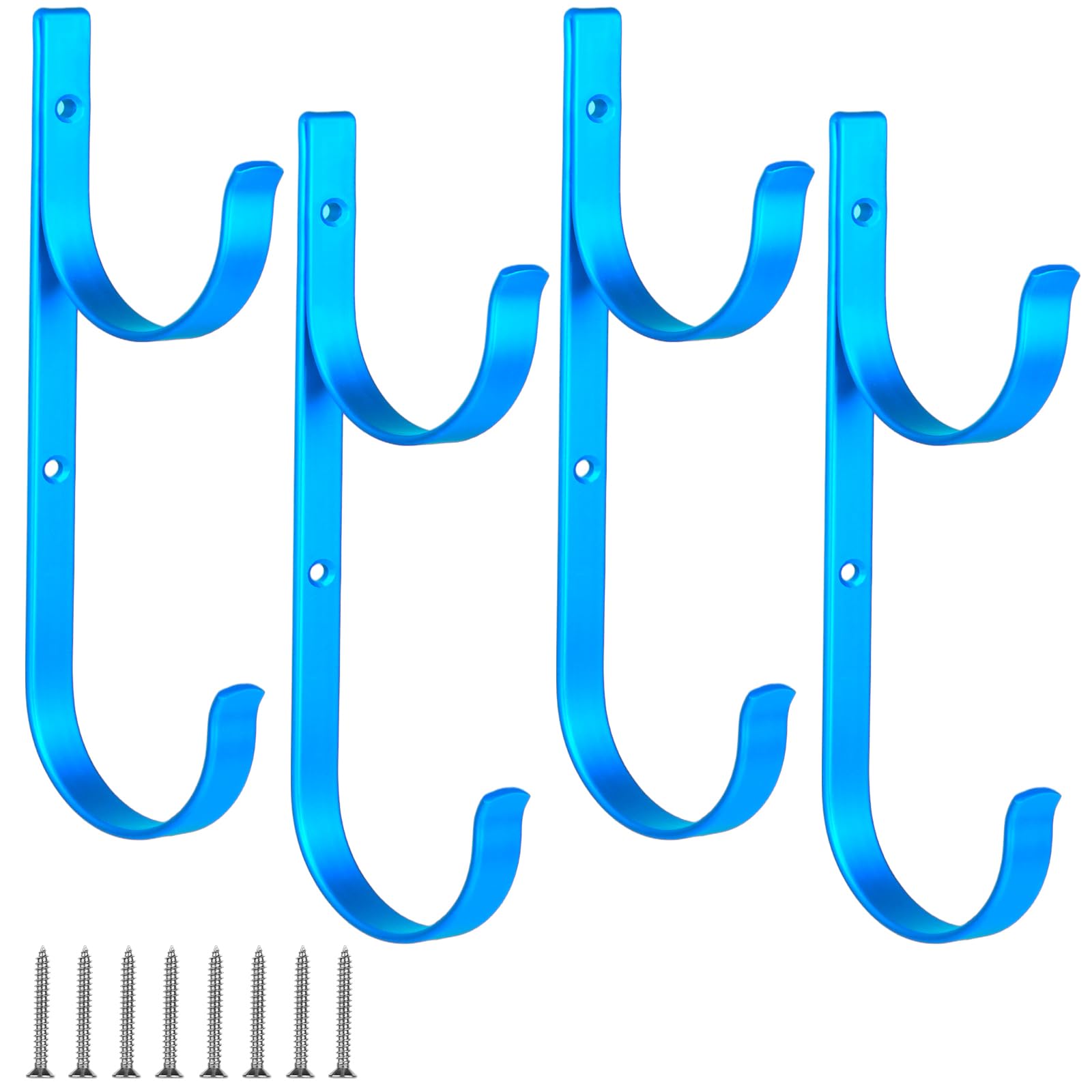 Dpyrrhic Pool Pole Hanger blue hooks keep pool gear neatly stored.