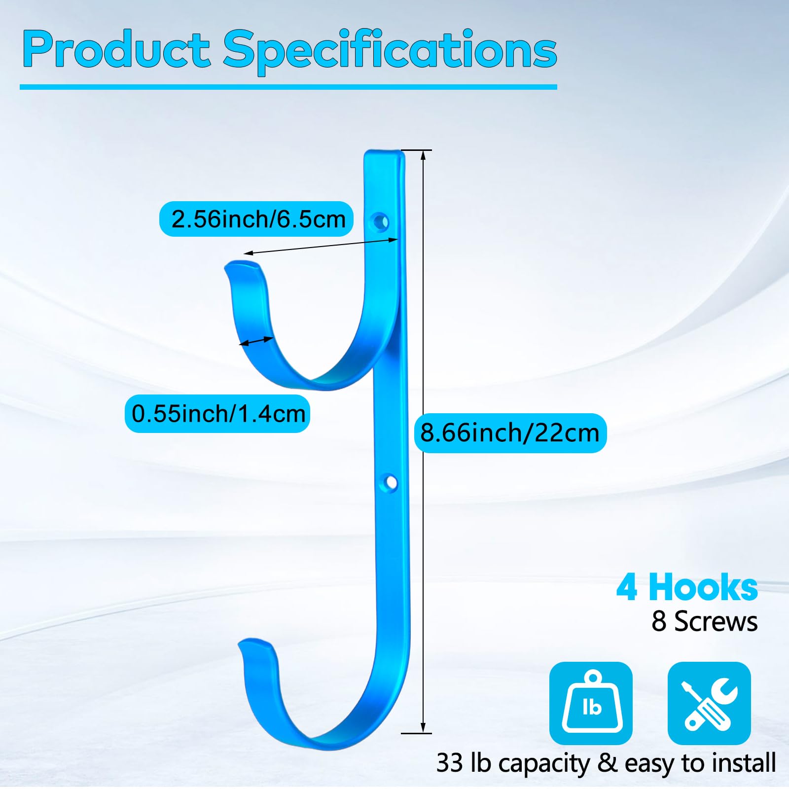 Dpyrrhic Pool Pole Hanger with screws included for quick setup.