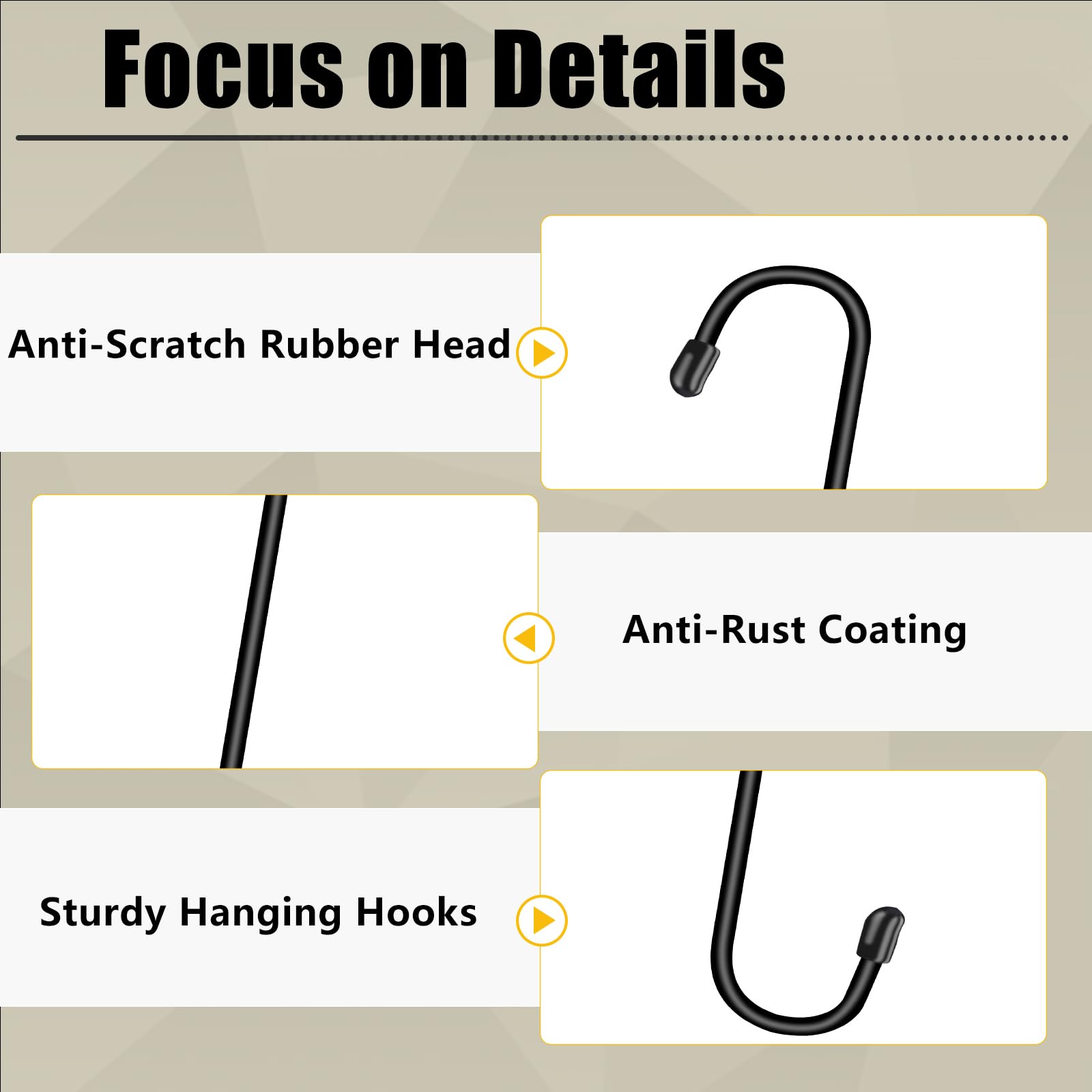 Dpyrrhic S-hooks for clothes; versatile indoor organization solution.