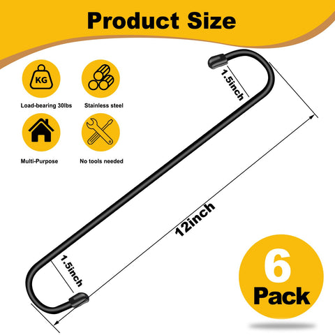 Dpyrrhic S-hooks for garden tools; durable metal keeps tools organized.