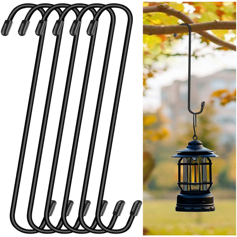 Dpyrrhic S-hooks for hanging plants; sturdy 12-inch design supports heavy planters.