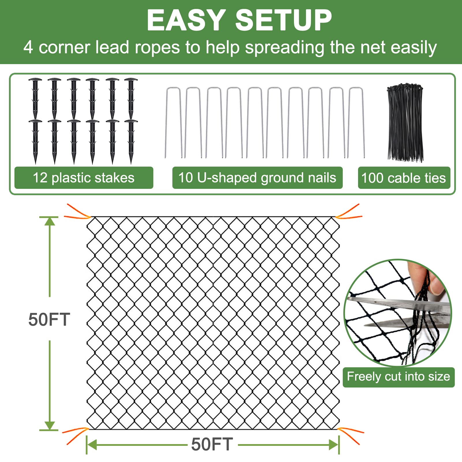 DQS Bird Net 50x50 orchard protection around fruit trees and vines