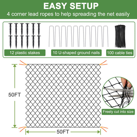 DQS Bird Net 50x50 orchard protection around fruit trees and vines